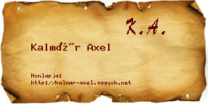 Kalmár Axel névjegykártya